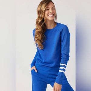 New Sol Angeles Coastal Waves Pullover XS Blue